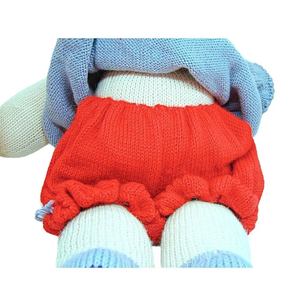 Poly Dolly Knitted Collectible Plush Doll Molly with Baby Teddy Bear Large 18